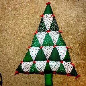 Handmade quilted hanging Christmas tree.